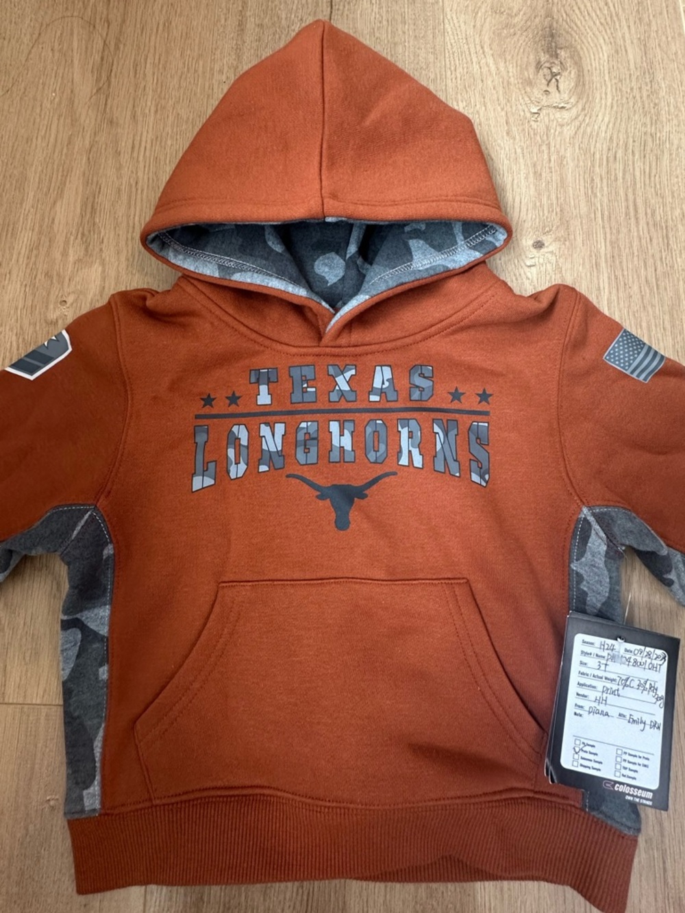 Texas Longhorns Pullover Hoodie with Camo Accents - 3T